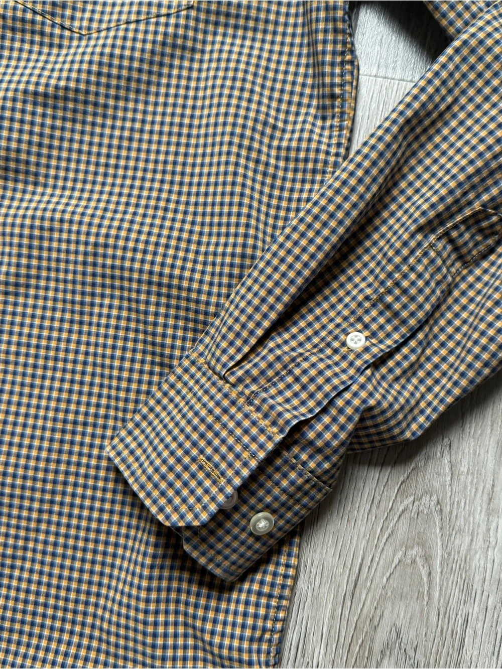 Banana Republic Men's M Blue Check Cotton Slim Flex Fit LS Button-Down -0144